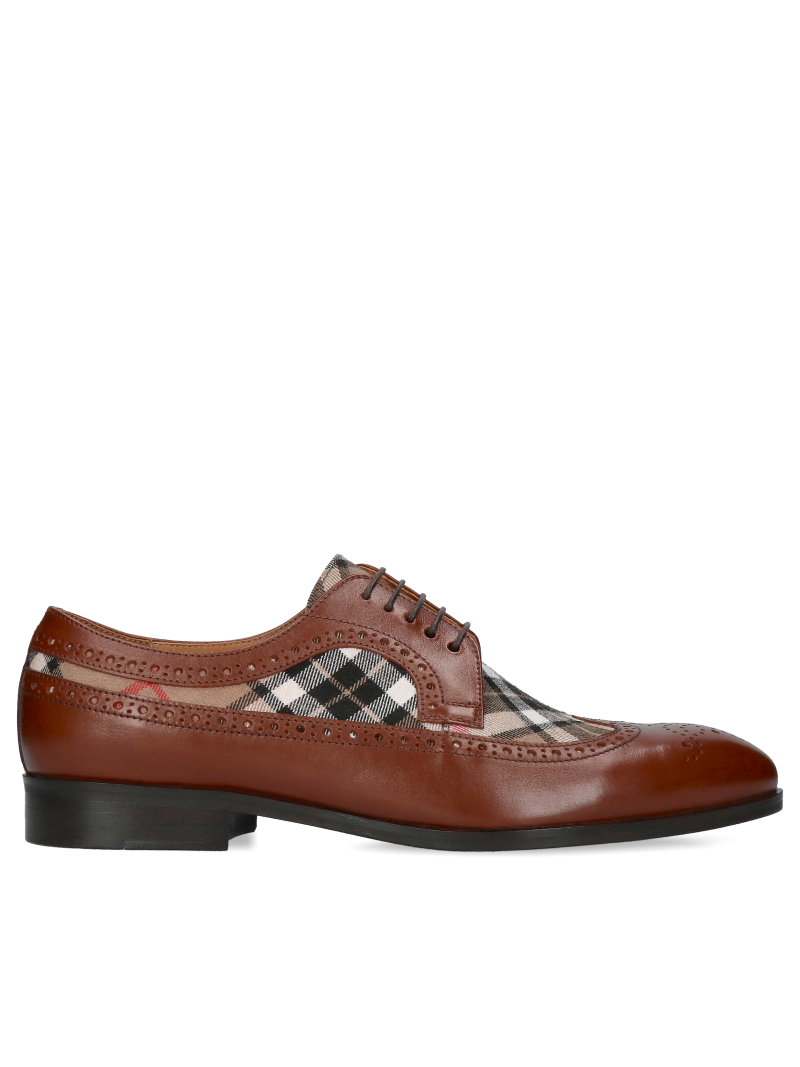 Brown derby shoes Hektor, Conhpol - Polish production, Brogues, Konopka Shoes