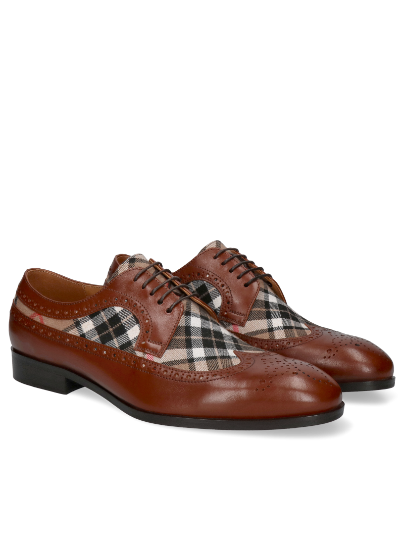 Brown derby shoes Hektor, Conhpol - Polish production, Brogues, Konopka Shoes