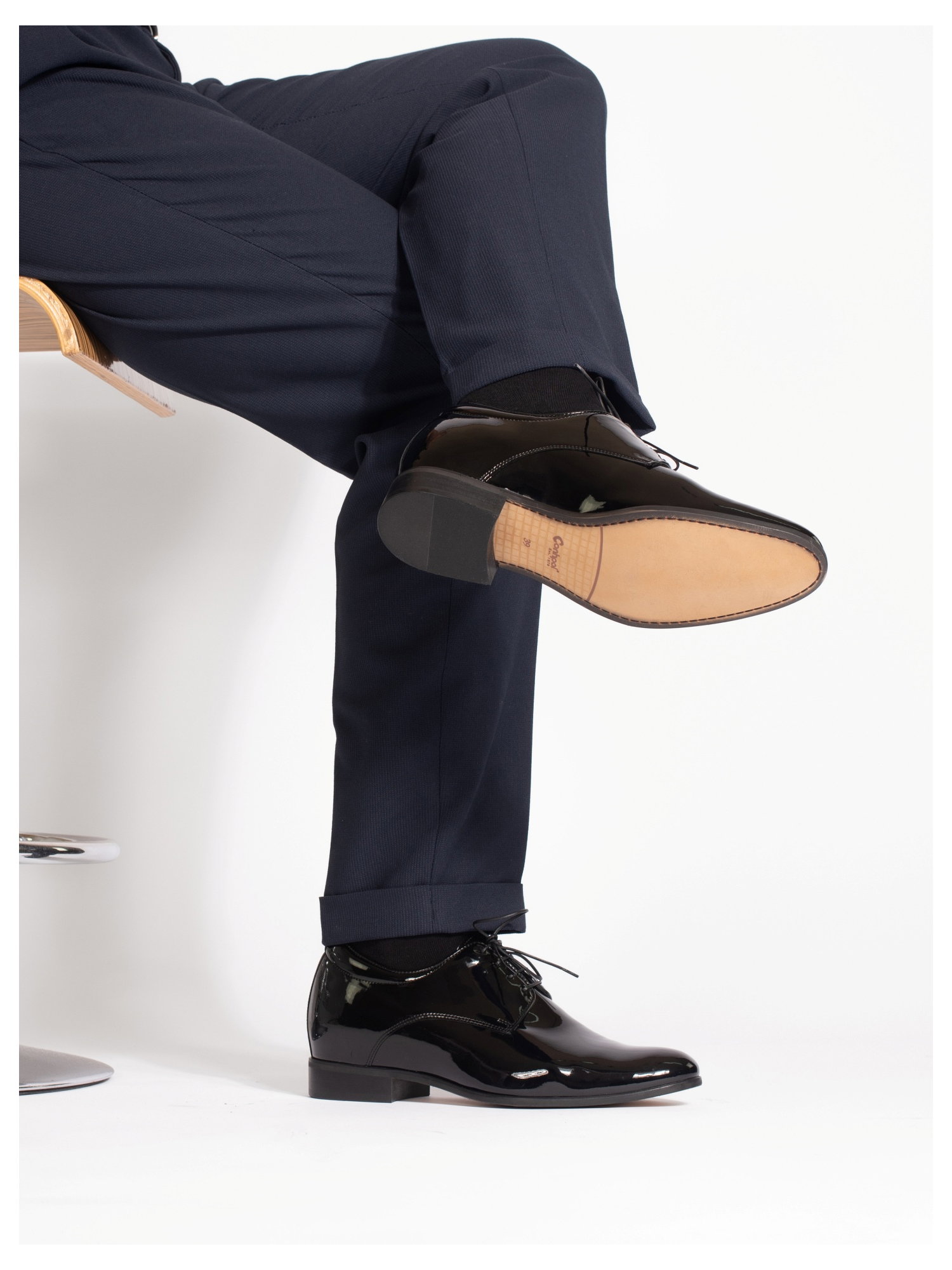 Black elegant elevator shoes, Conhpol - Polish production, Elevator ...