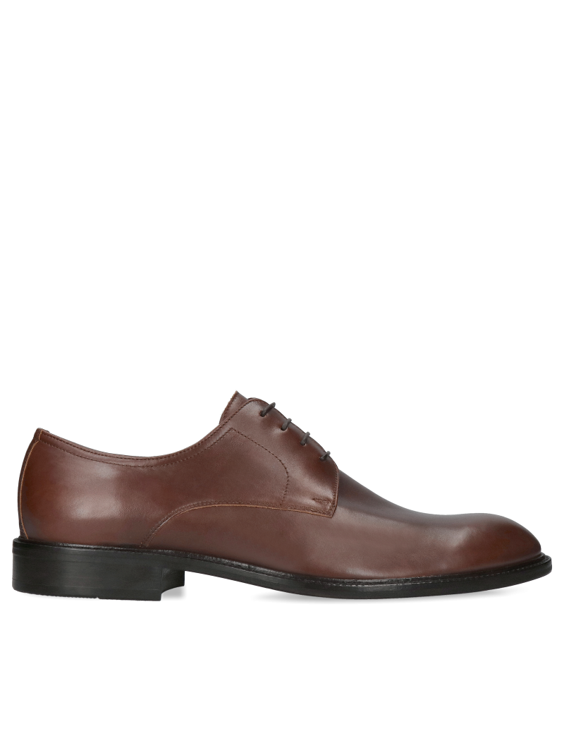 Brown derby shoes Luca, Conhpol - Polish production, Derby, Konopka Shoes