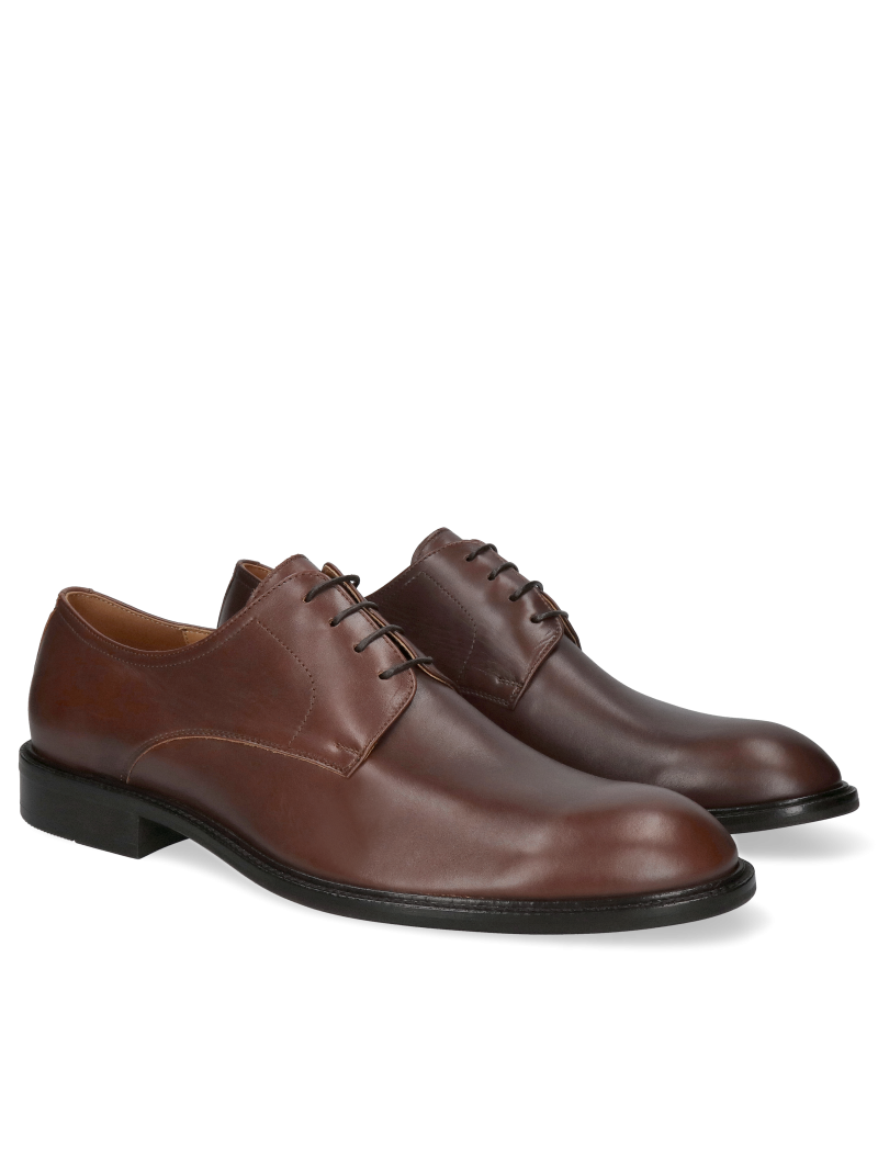 Brown derby shoes Luca, Conhpol - Polish production, Derby, Konopka Shoes