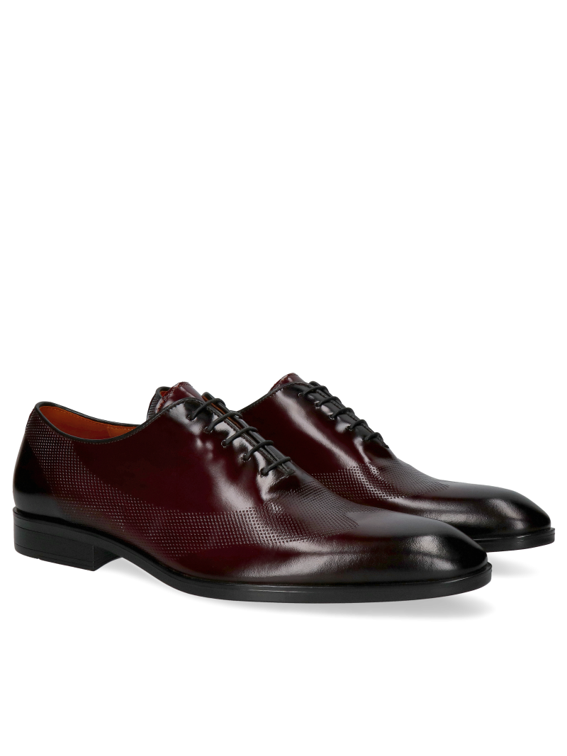 Maroon oxford shoes Parker, Conhpol - Polish production, Oxfordy, Konopka Shoes