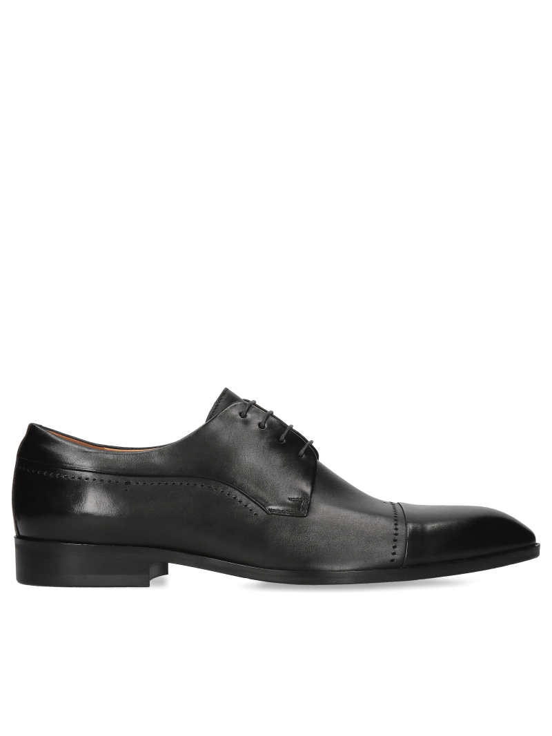 Black derby shoes Kevin, Conhpol - Polish production, Derby, Konopka Shoes