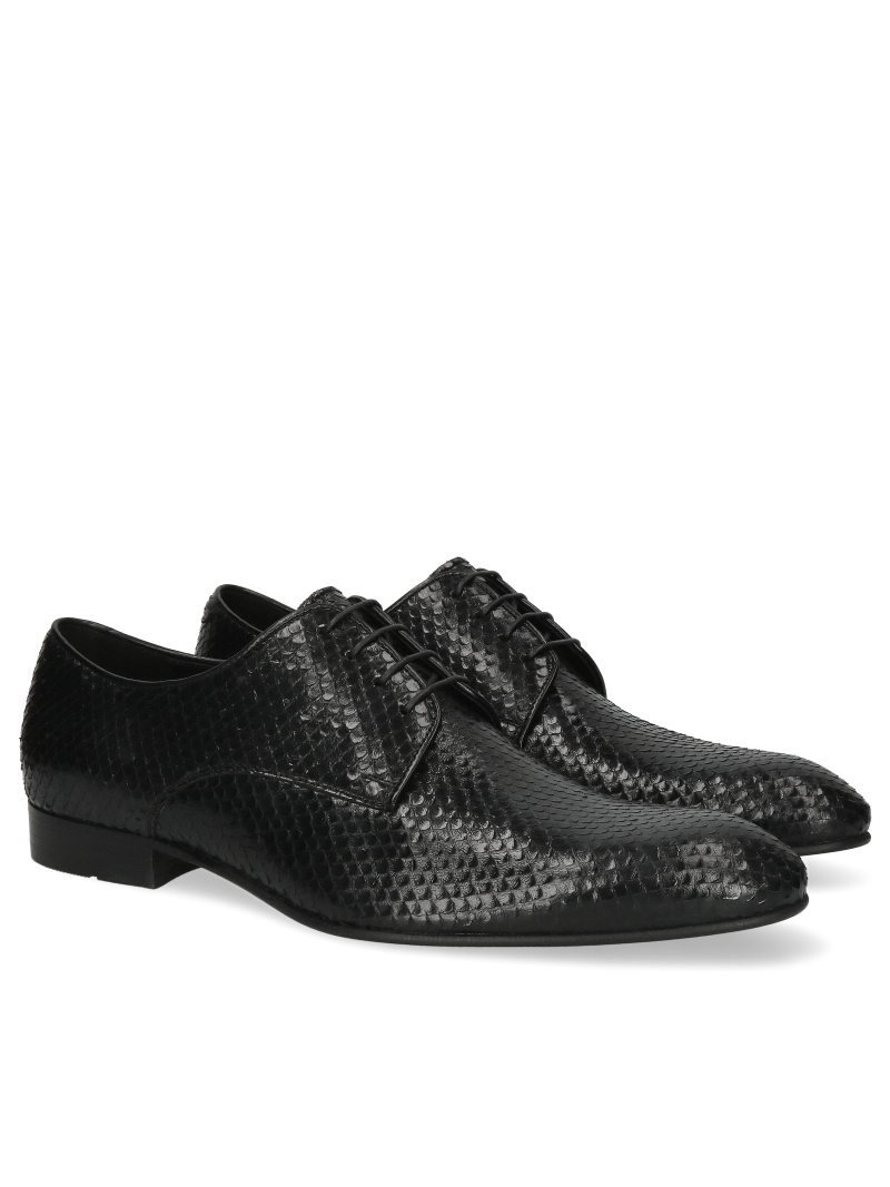 Black derby shoes Kevin, Conhpol - Polish production, Derby, Konopka Shoes