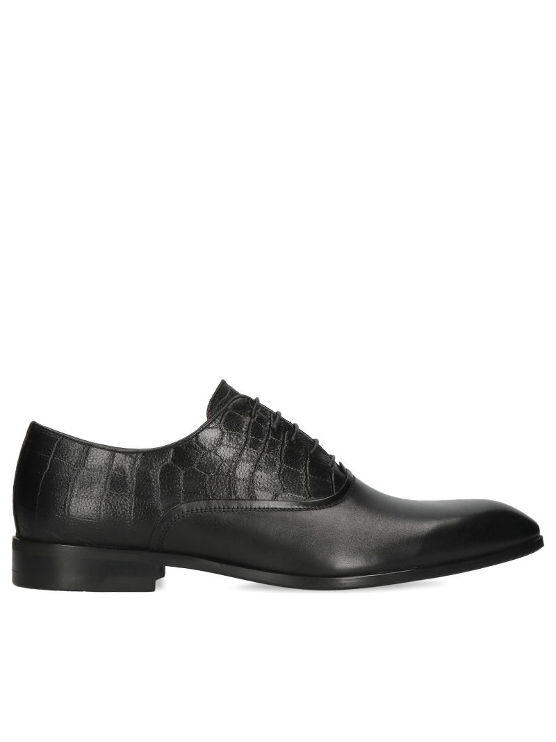 Black oxford shoes - CF0010-01, Conhpol - Polish production, Oxford shoes, CF0010-01, Konopka Shoes