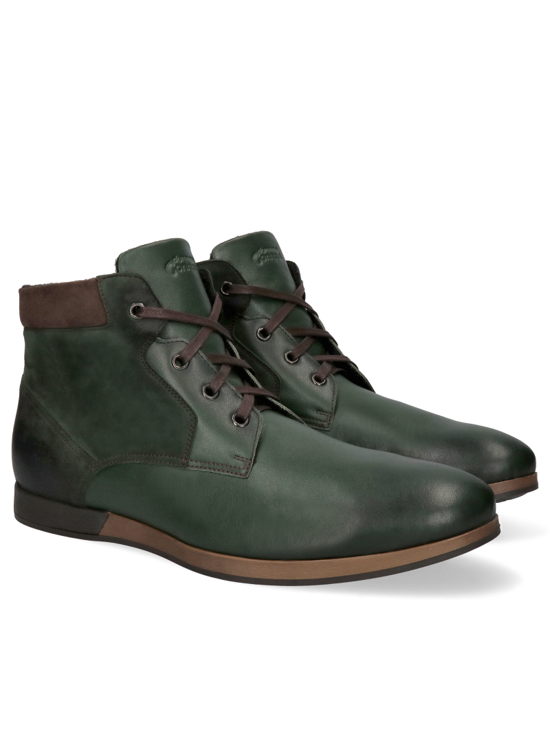 Green boots Kryspin, Conhpol Dynamic - Polish production, Boots, Konopka Shoes