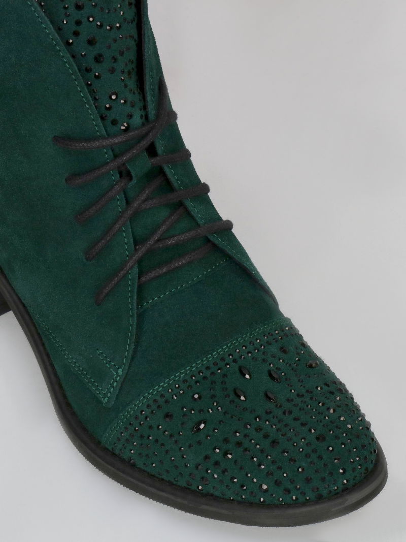 Velour green boots Celinka, DU0016-02, Boots, Konopka Shoes Velour green boots Celinka, DU0016-02, Boots, Konopka Shoes