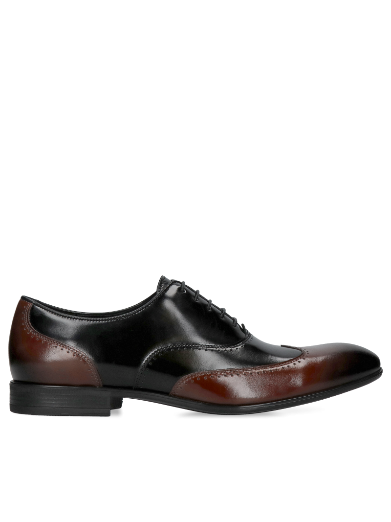 Black and brown oxford shoes Miguel, Conhpol - Polish production, Oxfordy, Konopka Shoes