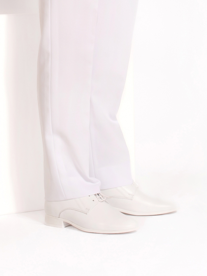 White communion shoes Karol, Conhpol, First communion shoes for a boy, CE6205-03, Konopka Shoes