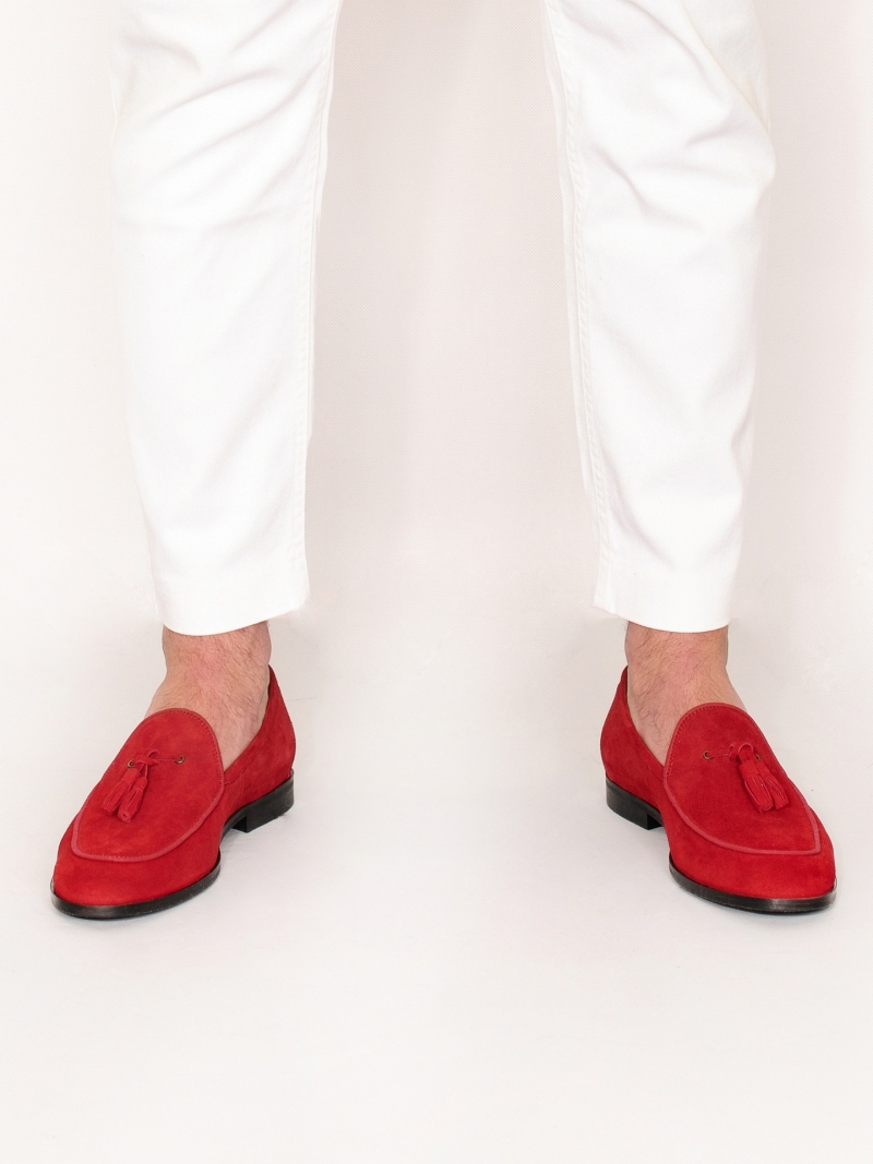 Red casual loafers Hugo, Conhpol - polish production, CE6194-05, Loafers and moccasins, Konopka Shoes