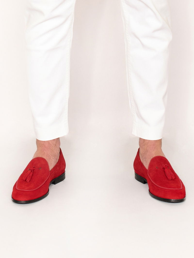 Red casual loafers Hugo, Conhpol - polish production, CE6194-05, Loafers and moccasins, Konopka Shoes