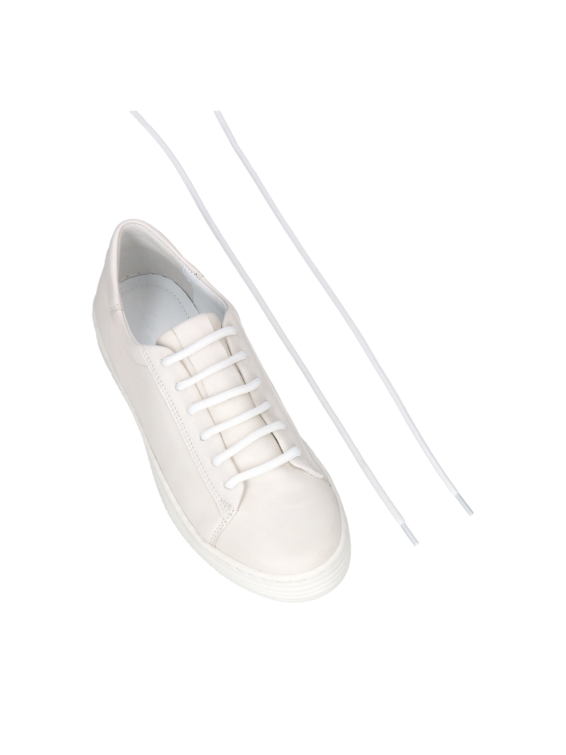 White shoelaces, shoelaces, DO0107-01, Konopka Shoes