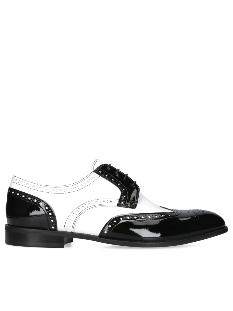 Black and white shoes Henry, Conhpol - Polish production, CE6255-01, Derby, Konopka Shoes