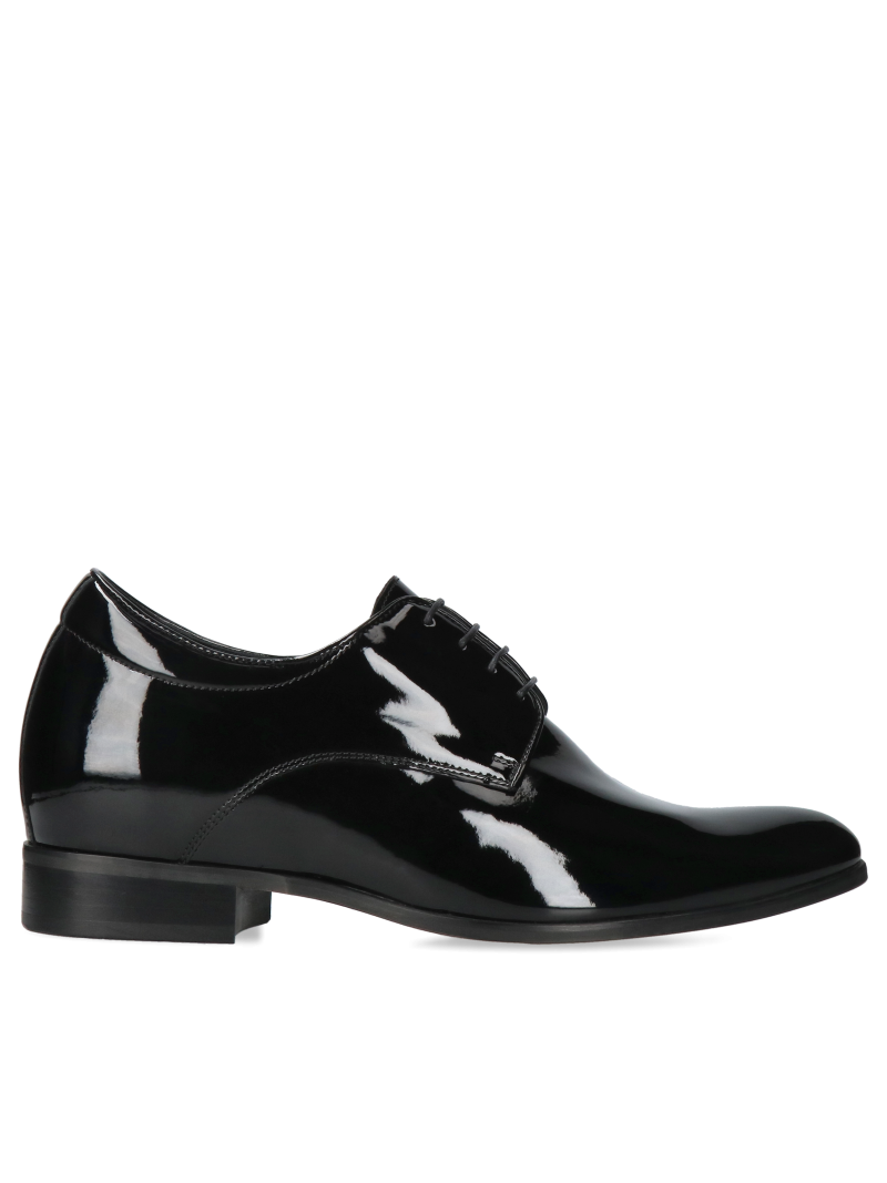 Black elegant elevator shoes, Derby, Conhpol - Polish production, CH0478-04, Konopka Shoes