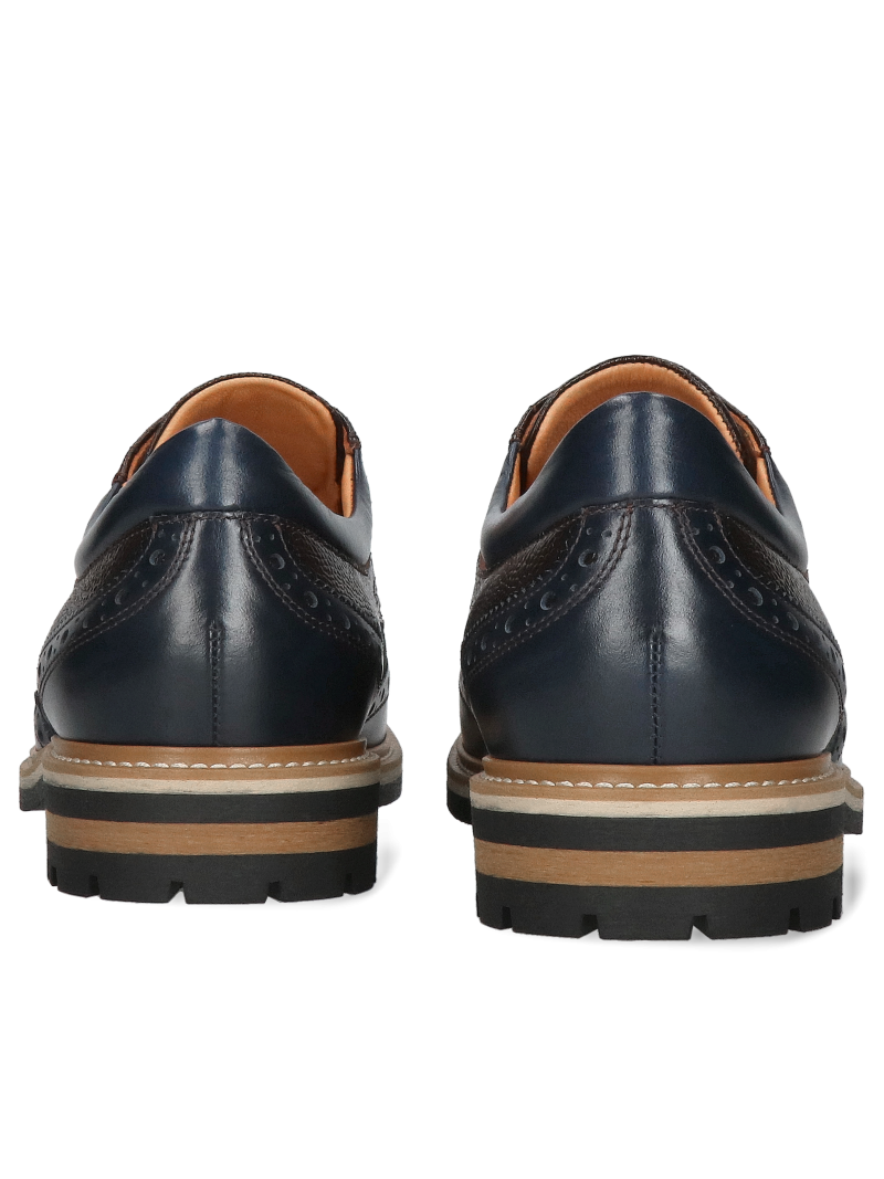 Men's shoes, brogs, grain leather and velour, unique design Men's shoes, brogs, grain leather and velour, unique design
