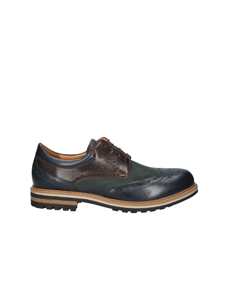 Men's shoes, brogs, grain leather and velour, unique design Men's shoes, brogs, grain leather and velour, unique design
