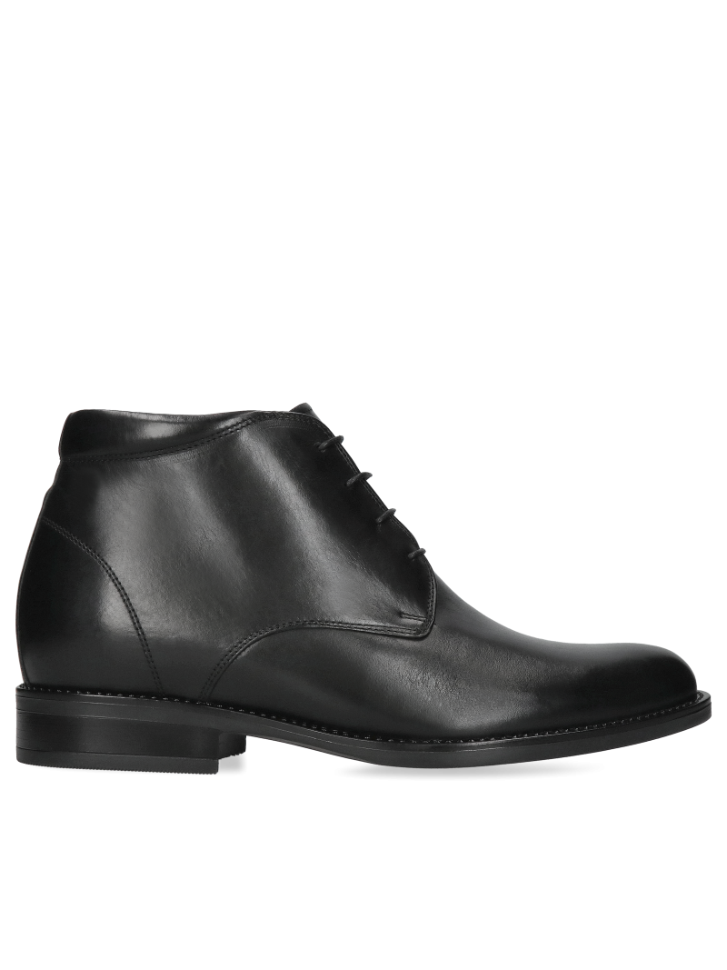 Black elevator shoes Brus II +7 cm, Conhpol - Polish production, Boots, CH6239-02, Konopka Shoes
