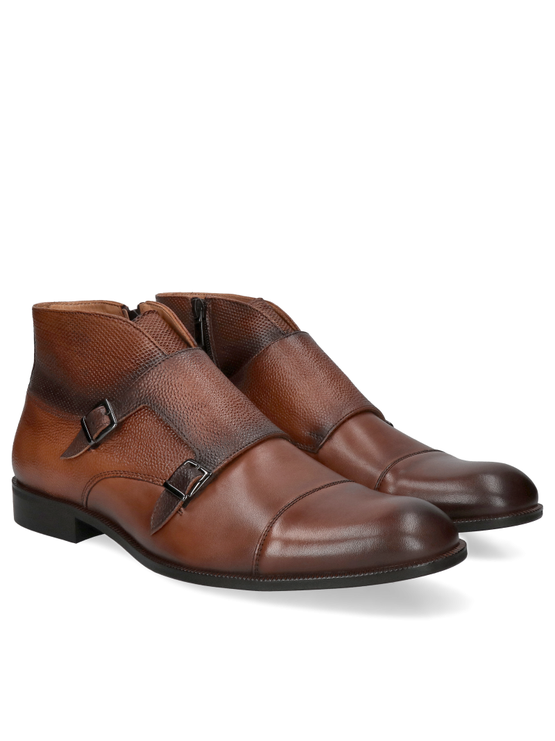 Brown monk Tomy II, Conhpol - Polish production, Boots, CE6223-01, Konopka Shoes