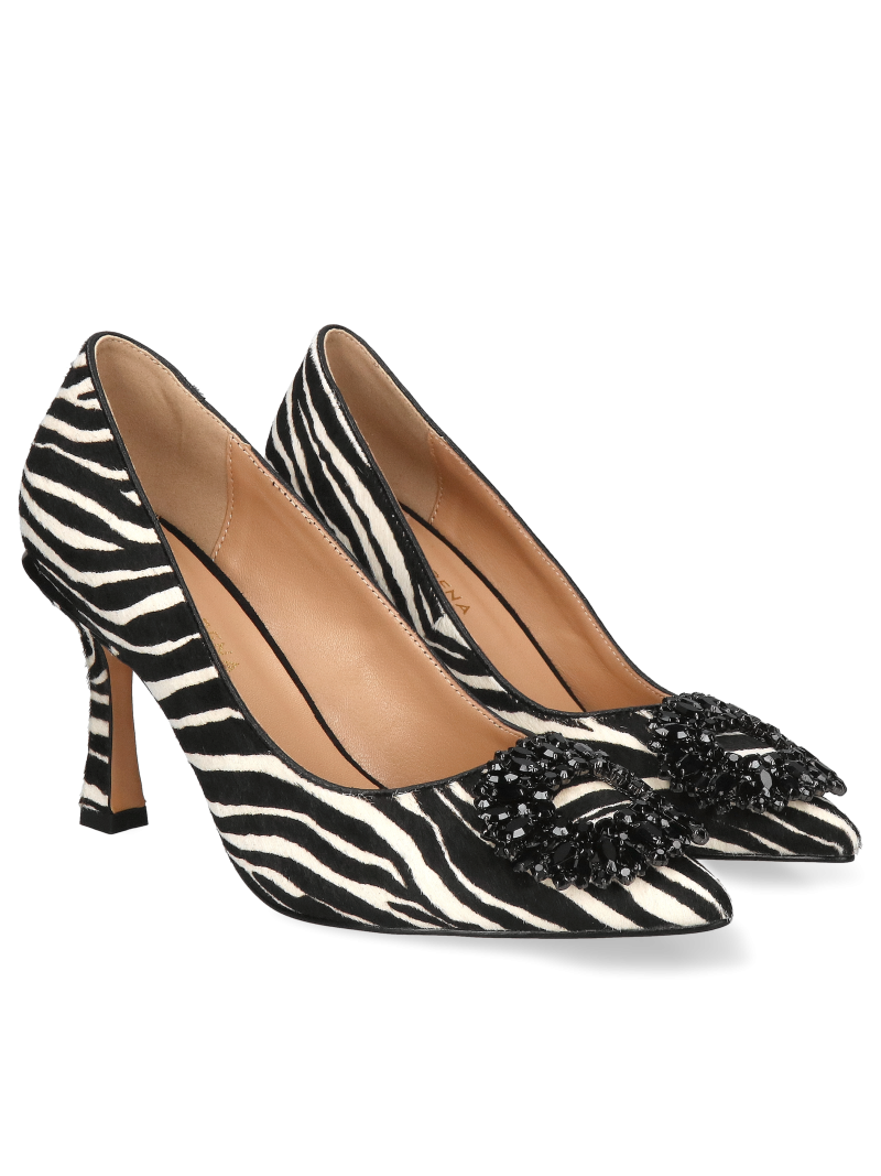 Black and white pumps Riley, Alma en Pena, Pumps, AM0023-02, Konopka Shoes