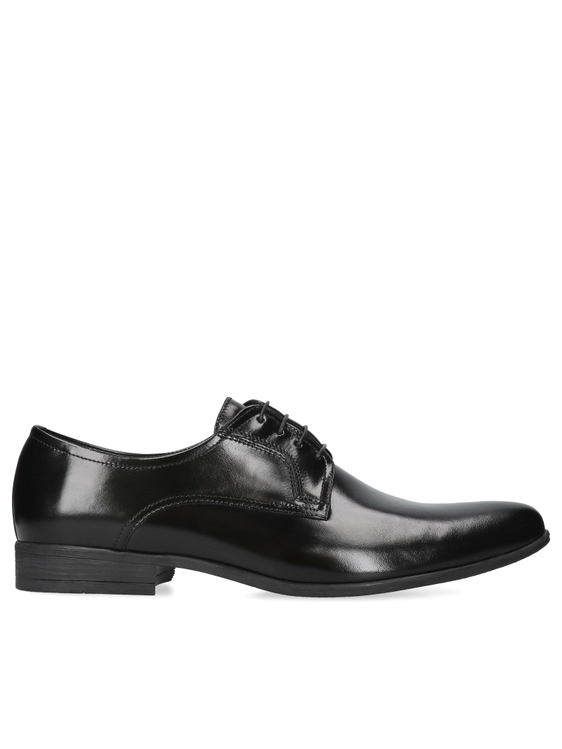 Black elegant, shoes Carlo, Conhpol - Polish production, Derby, CE0111-02, Konopka Shoes