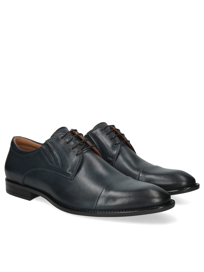 Navy blue shoes Kris, Conhpol- Polish production, Derby, CE6361-01, Konopka Shoes