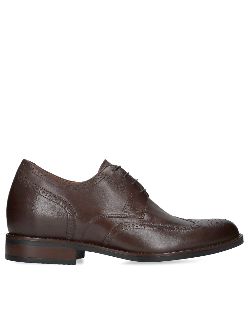 Brown elevating shoes Bruce +7 cm, Conhpol - Polish production, Elevator shoes, CH6284-01, Konopka Shoes
