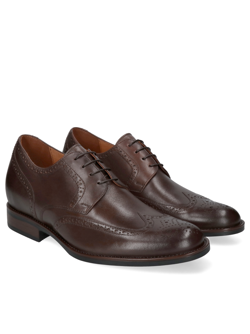 Leather shoes, increase confidence, height +7 cm