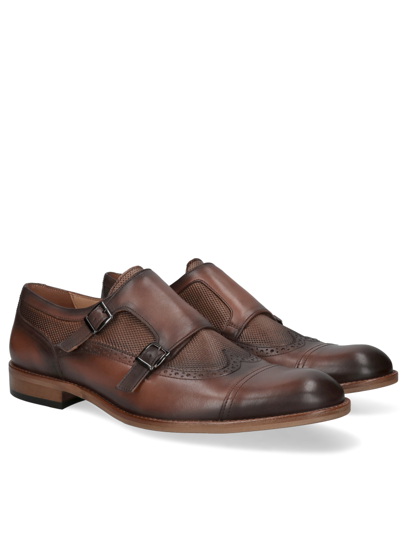 Brown casual shoes Tomy, Conhpol - polish production, Monk strap shoes, CE6186-02, Konopka Shoes
