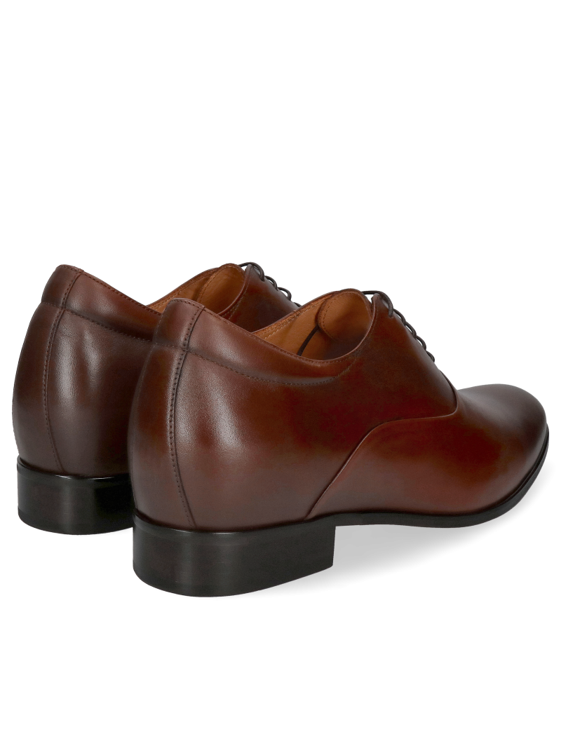 Elegant oxfords raising height, Polish leather shoes