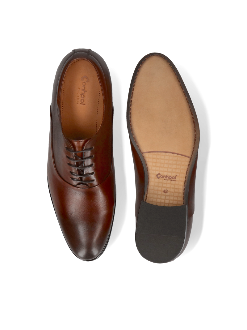 Elegant oxfords raising height, Polish leather shoes