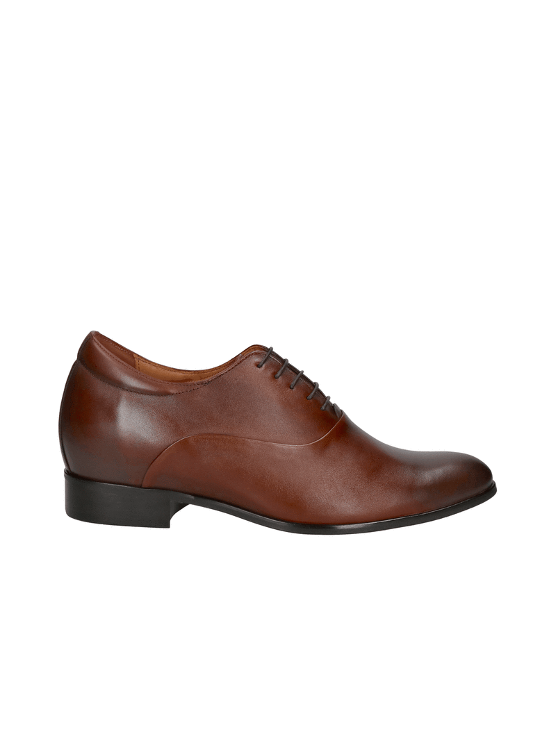 Elegant oxfords raising height, Polish leather shoes