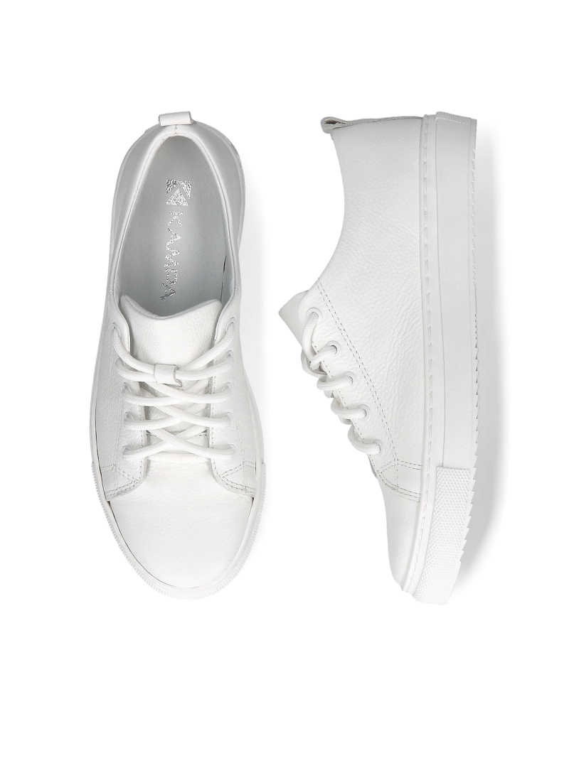 メーカー直売所 White, leather sneakers Cruz, Kampa - Polish production 靴