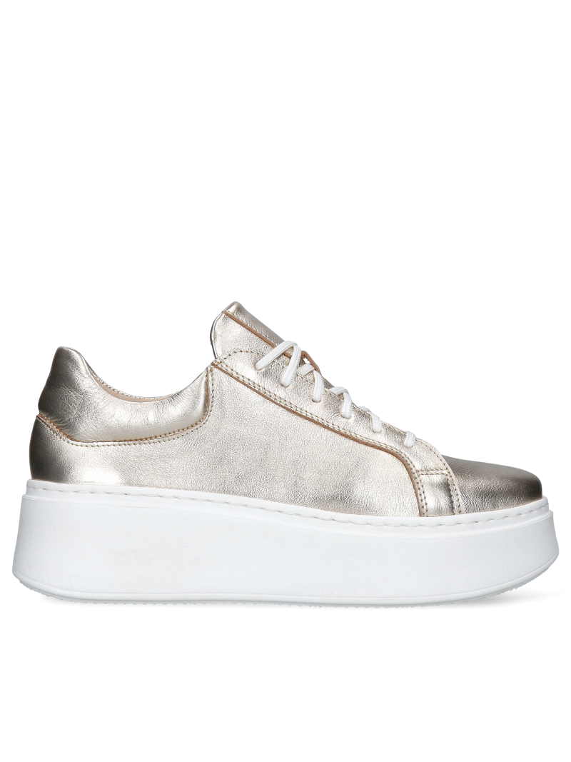 Gold, leather sneakers for woman Cruz, Kampa, KP0023-01, Sneakers, Konopka Shoes