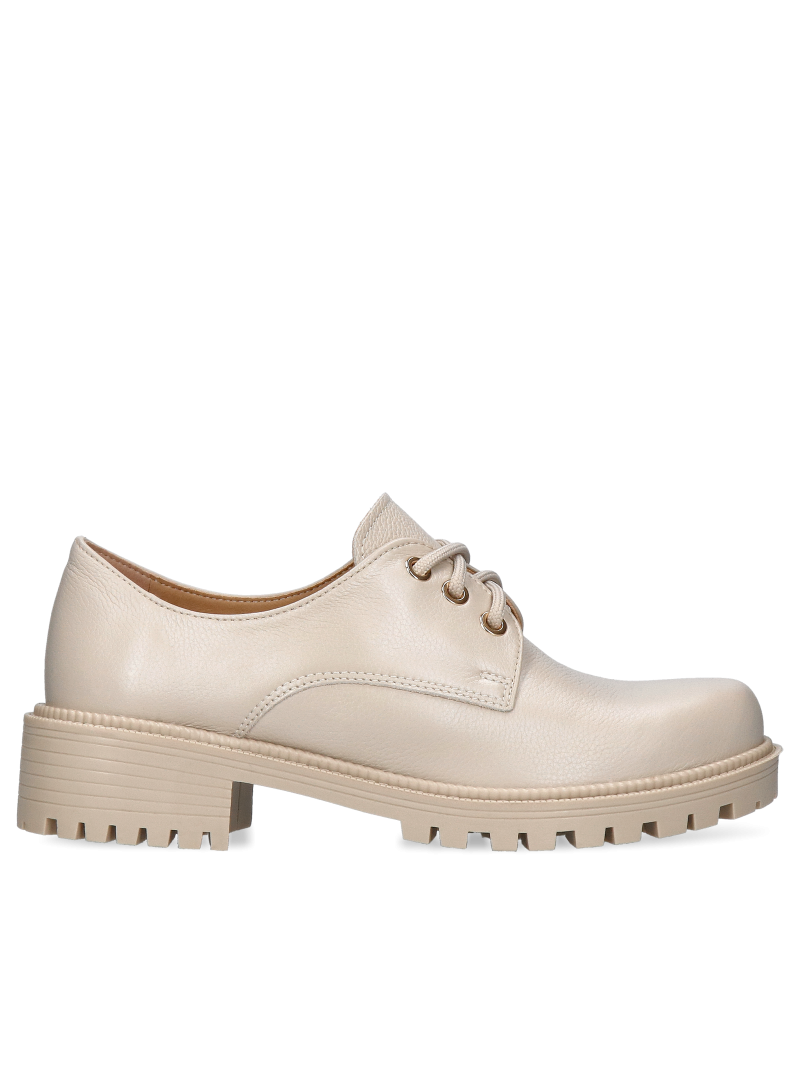 Beige, leather shoes for woman Norene, Conhpol Relax - Polish production, Shoes, RE2606-06, Konopka Shoes