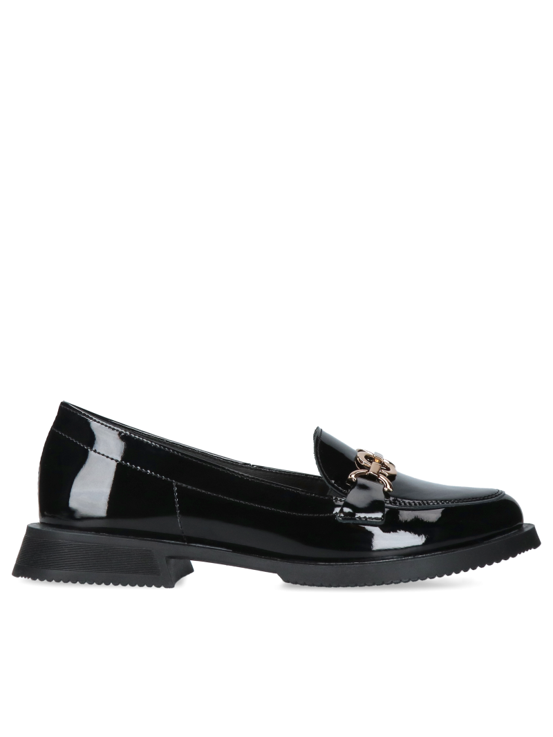 Black loafers shoes Julia, Conhpol Relax - Polish production, RE2756-01, Loafers and moccasins, Konopka Shoes