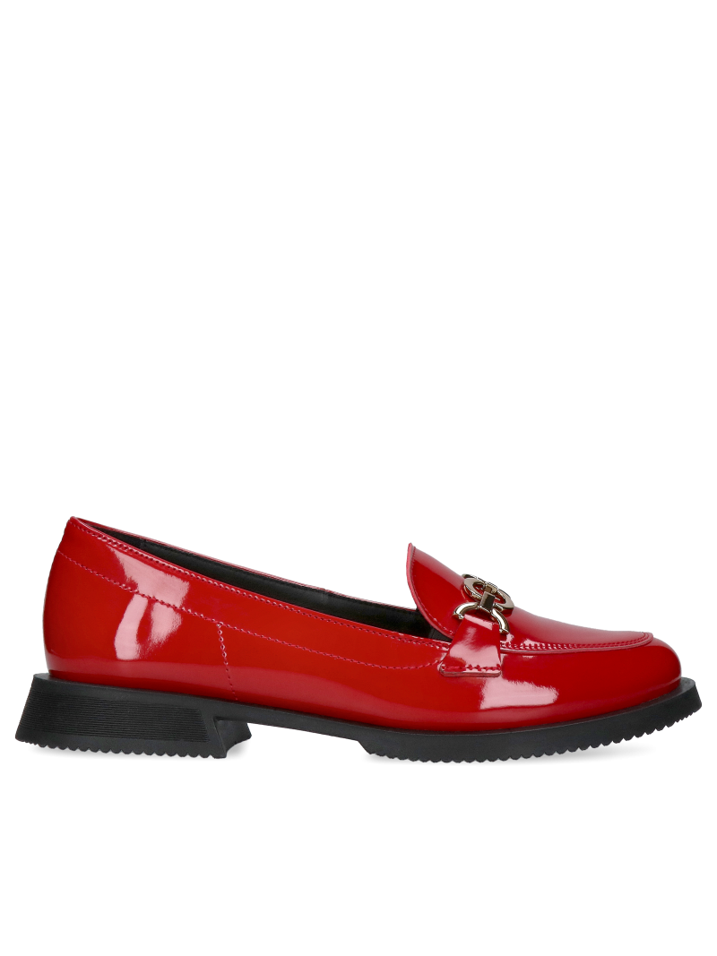 Red loafers shoes Julia, Conhpol Relax - polish production, RE2756-02, Loafers and moccasins, Konopka Shoes