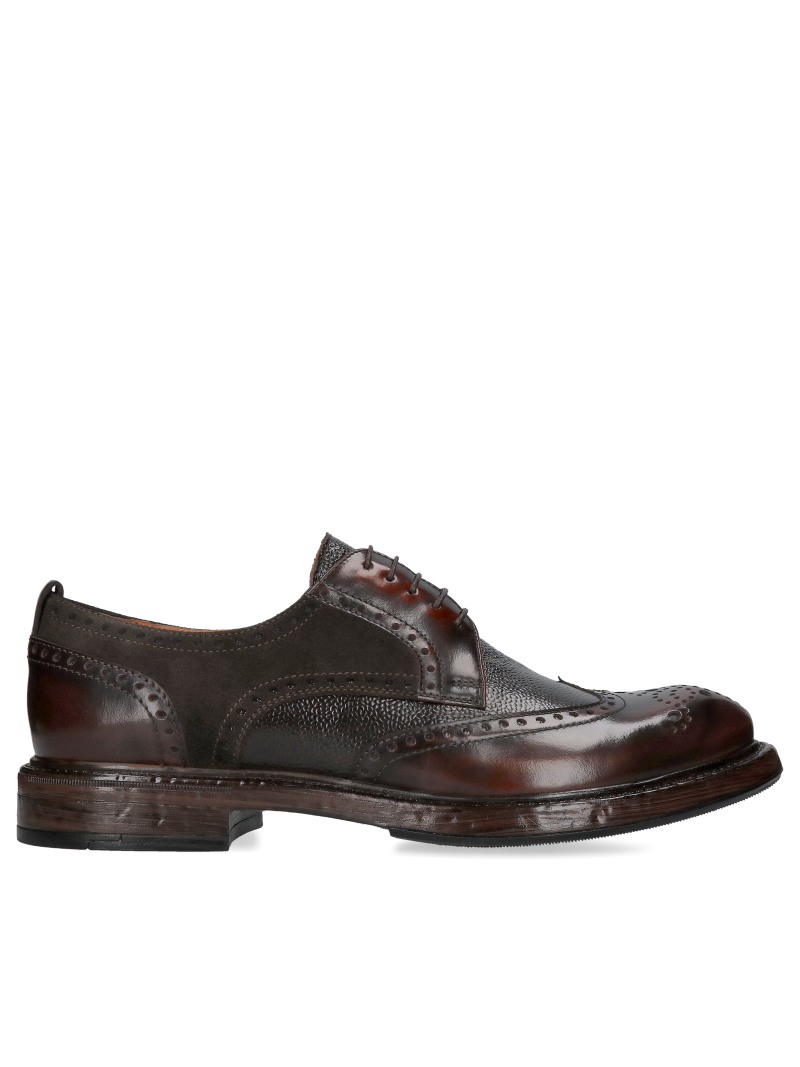 Brown, leather brogue shoes Aldo, Conhpol - polish production, Derby shoes, CE6386-01, Konopka Shoes