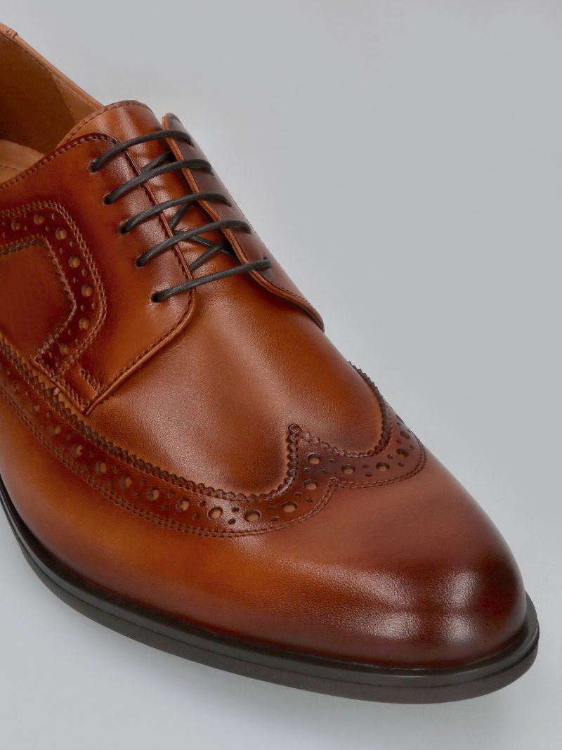 Men's leather shoes raising height, handmade