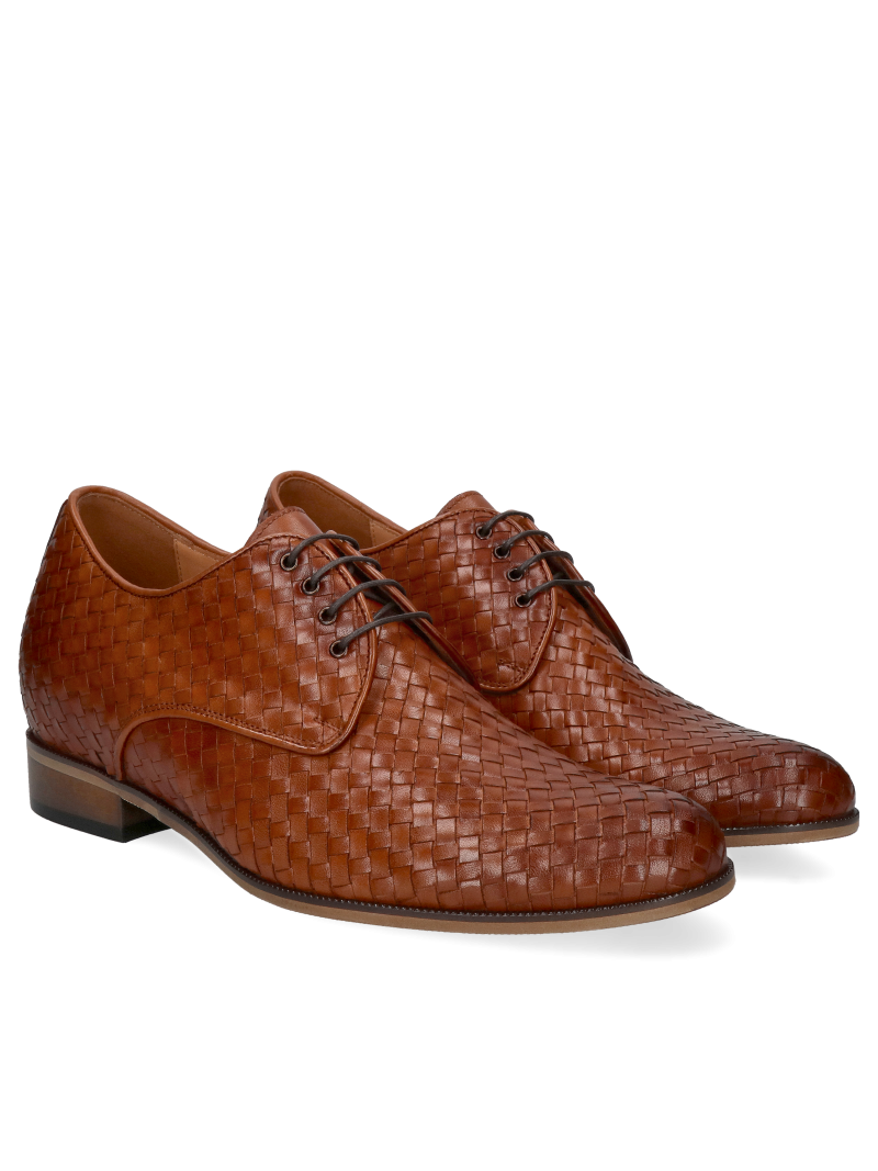 Highlight your status, elegant leather derby, elevating height