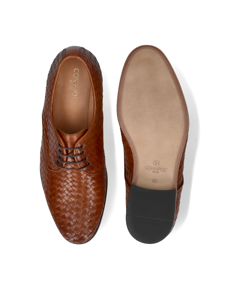 Highlight your status, elegant leather derby, elevating height