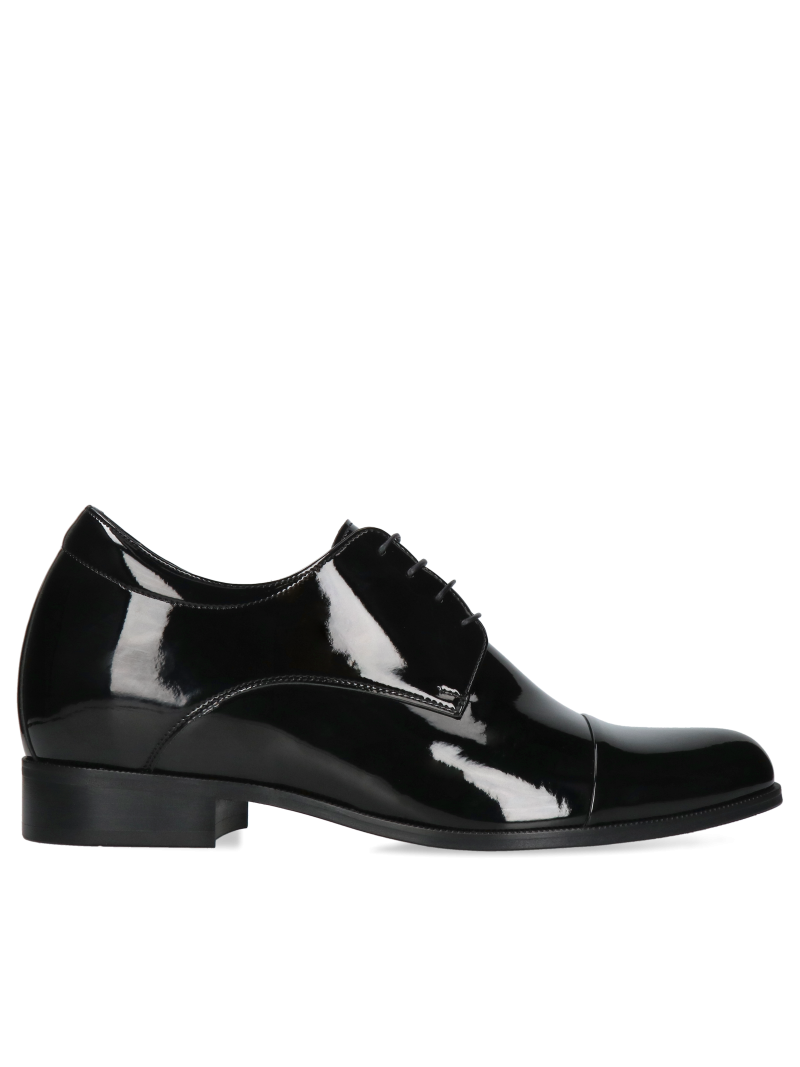 Black elevator shoes Bruce +7cm, Conhpol - polish production, CH6393-01, Derby shoes, Konopka Shoes