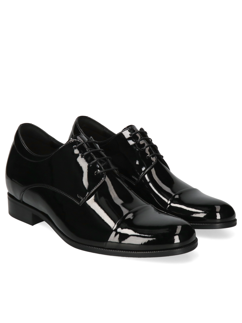 Black elevator shoes Bruce +7cm, Conhpol - polish production, CH6393-01, Derby shoes, Konopka Shoes