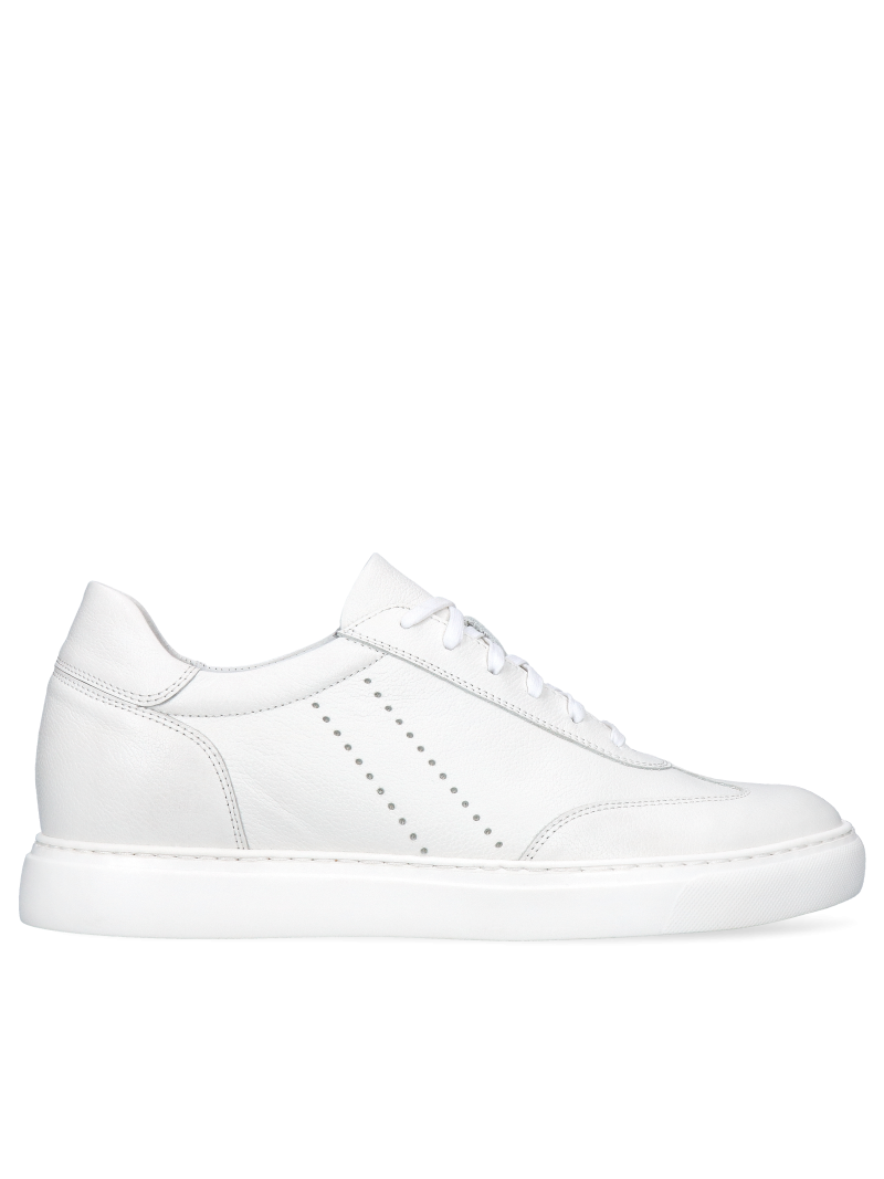 White, leather elevator shoes Xavier +6 cm, Conhpol Dynamic - Polish production, SH2684-01, Sneakers, Konopka Shoes