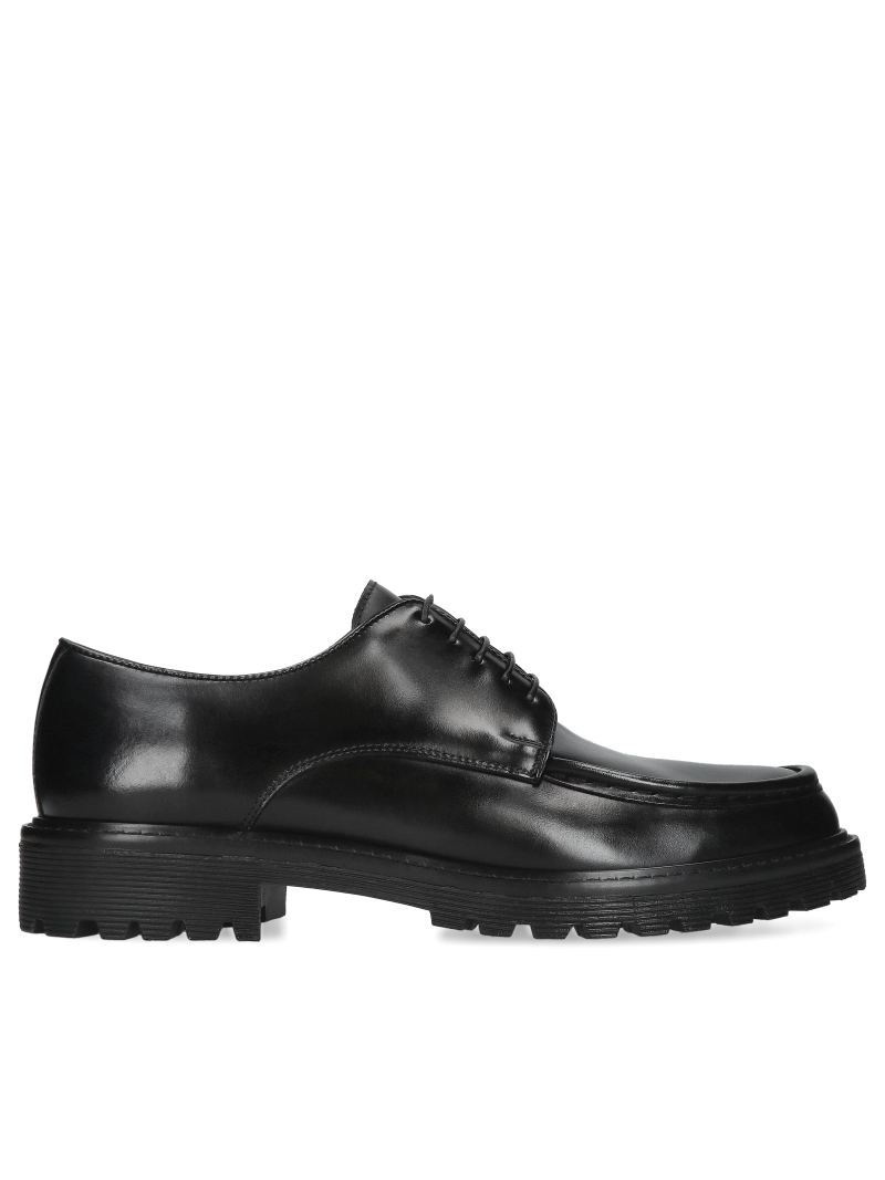 Black, men’s leather derby shoes Lukas, Conhpol - Polish production, CE6374-02, Shoes, Konopka Shoes