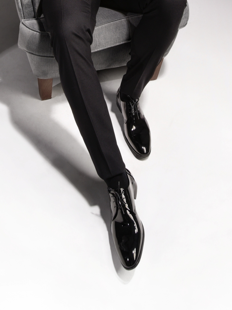 Black elegant, shoes Viktor, Conhpol - Polish production, Derby, CE0475-01, Konopka Shoes