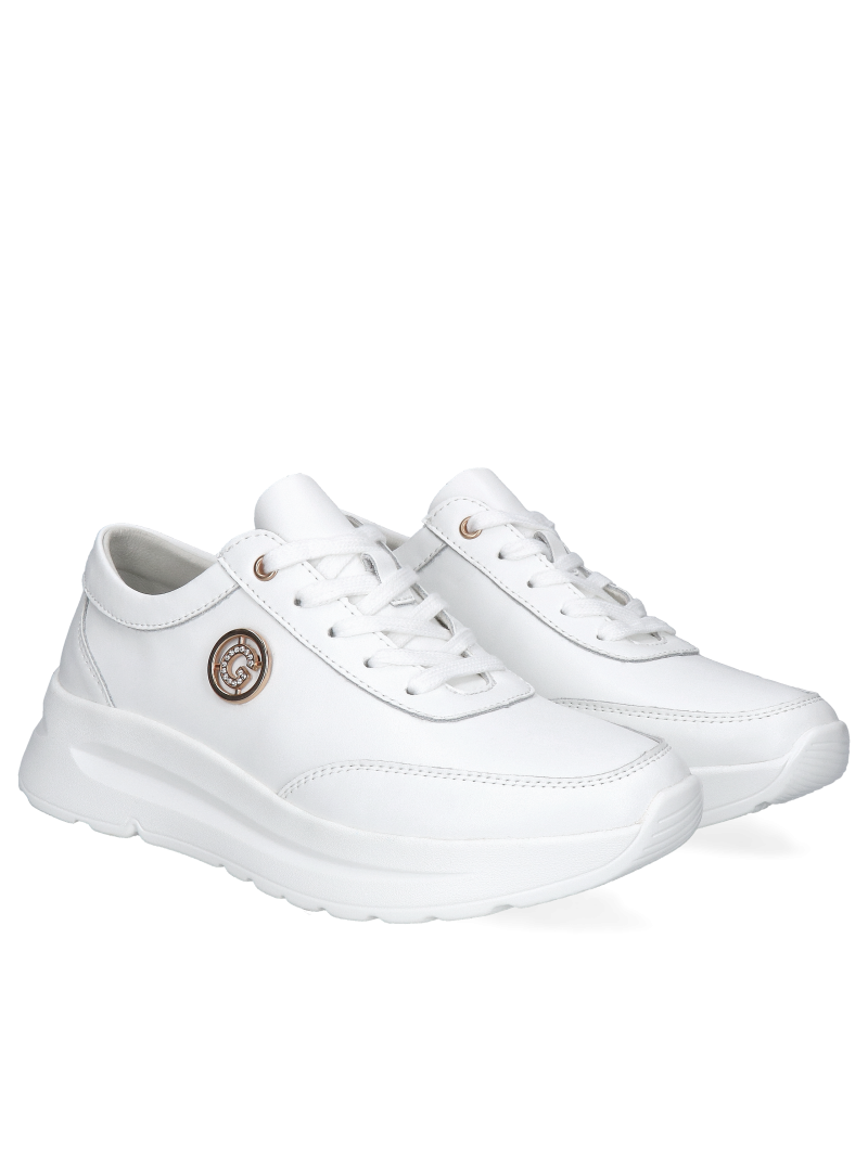 White sneakers for women Corina, Sneakers, GG0002-01, Konopka Shoes
