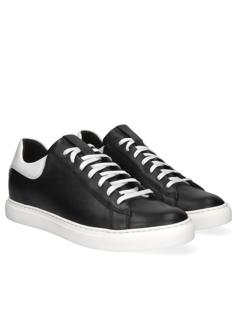 Black and white elevator sneakers Xavier +6 cm, Conhpol Dynamic- Polish production, Sneakers, SH2680-02, Konopka Shoes