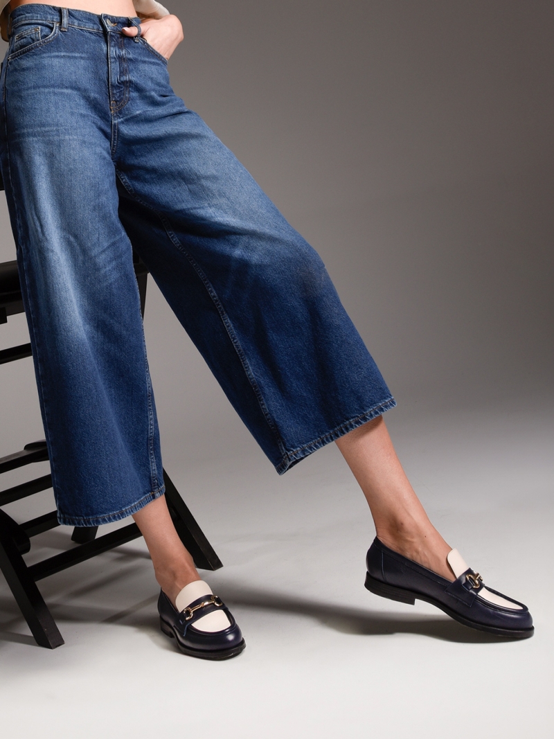 Navy blue loafers shoes Erina, Conhpol BIS - Polish production, BI5763-01, Loafers and moccasins, Konopka Shoes