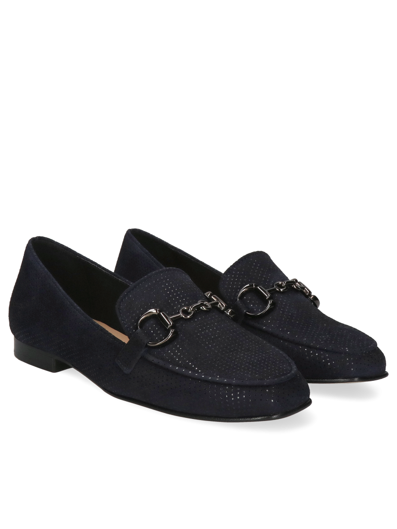 Navy blue leather loafers Luisa, Conhpol Relax - Polish production, RE2759-02, Loafers and moccasins, Konopka Shoes