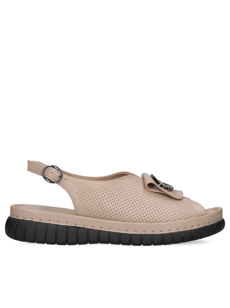 Beige grain leather sandals Emmi, Sandals, GG0009-01, Konopka Shoes